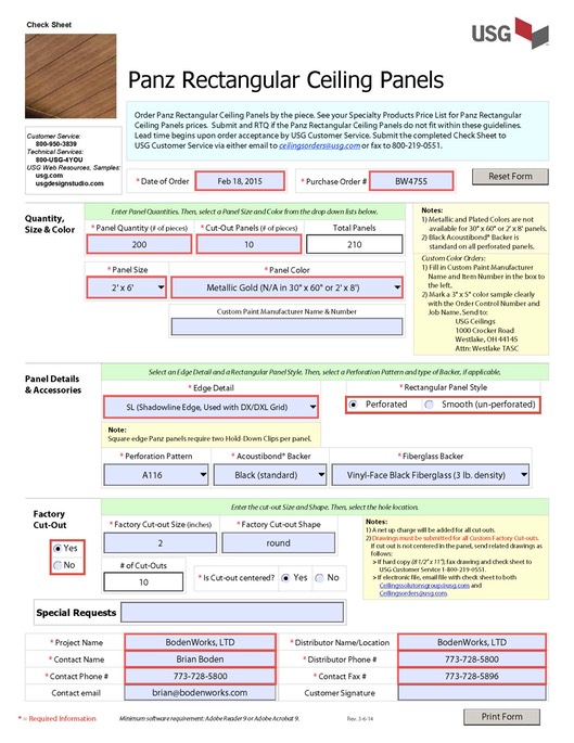 Panz Rectangular Ceiling Panels Check Sheet_3-6-14
